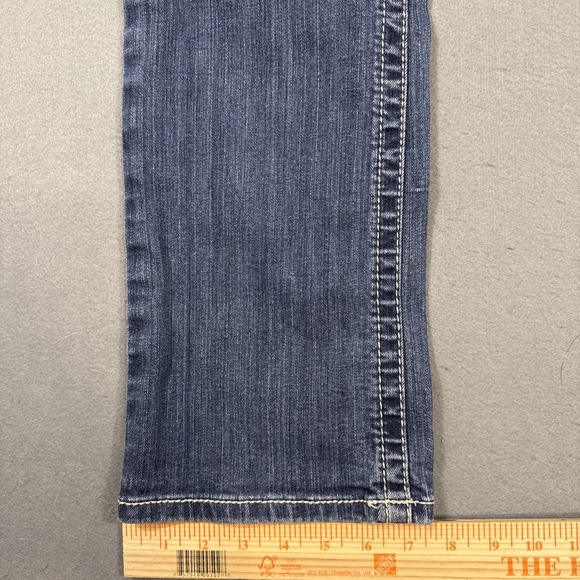 Ariat Jean Women 27R  R.E.A.L. OCEAN Icon Blue Cowgirl Western Rodeo  WHISKERING - Picture 6 of 9